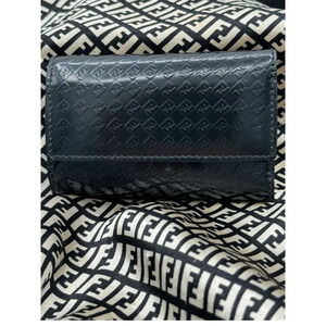 Fendi Black Leather Folding 6 Key Fendi Keychain